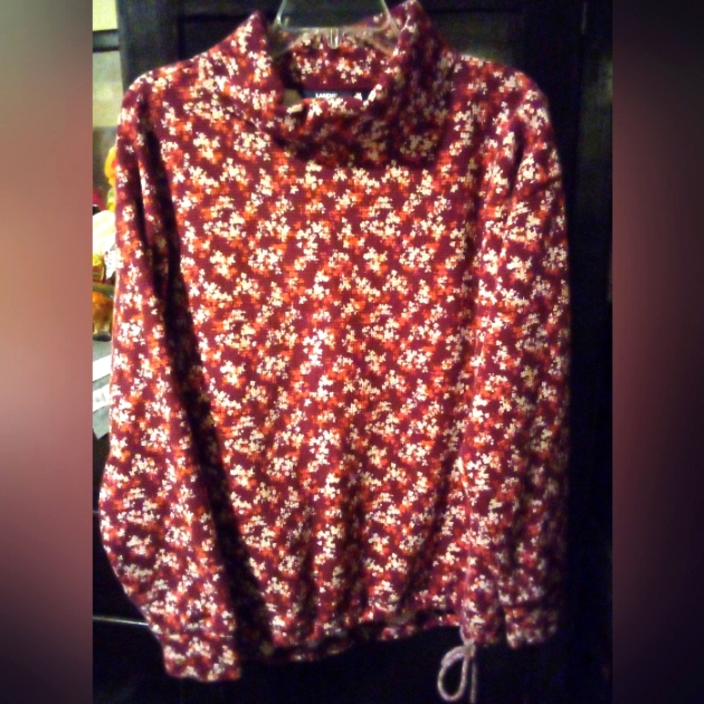 Land's End Ladies Heavy Thermal Top Size L Winter Warm Cozy
